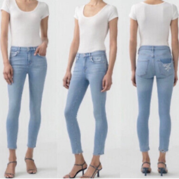 AGOLDE “Sophie” Denim in Limit (lighter distressed wash) Size 26 - Picture 1 of 6